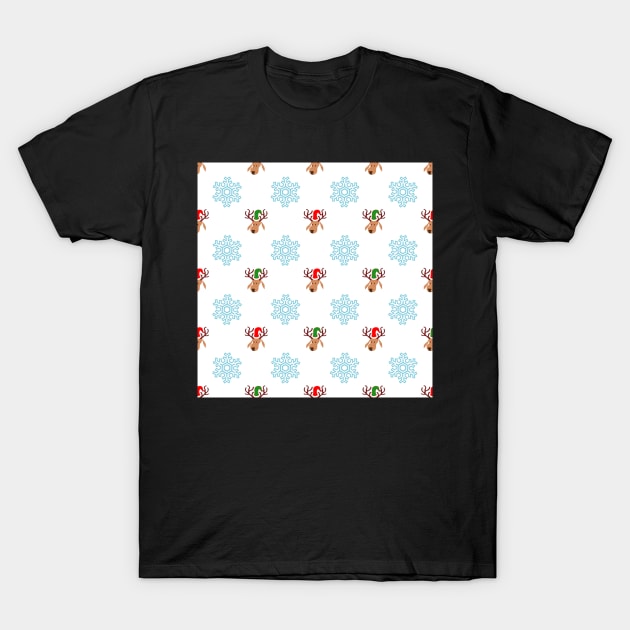 Christmas Reindeer Dogs Cute Cozy Home Decor & Gifts Graphic Design Santa Dog Snowflakes T-Shirt by tamdevo1